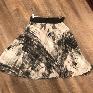 Apt. 9 Pleated Black and White Midi Skirt